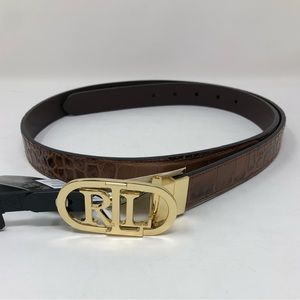 Women's Logo Reversible Skinny Leather Belt